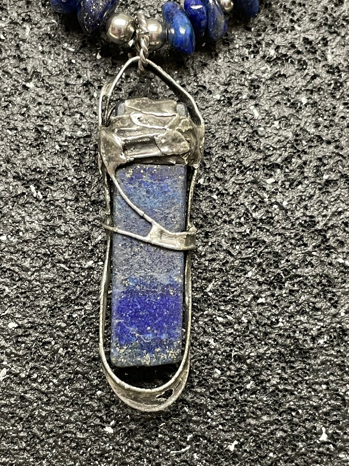 Soft Solder Lapis Pendant Necklace