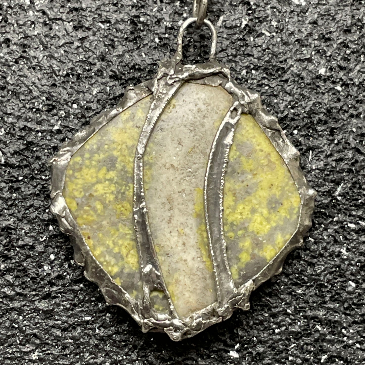 Solf Solder Lepidolite Pendant on Chain