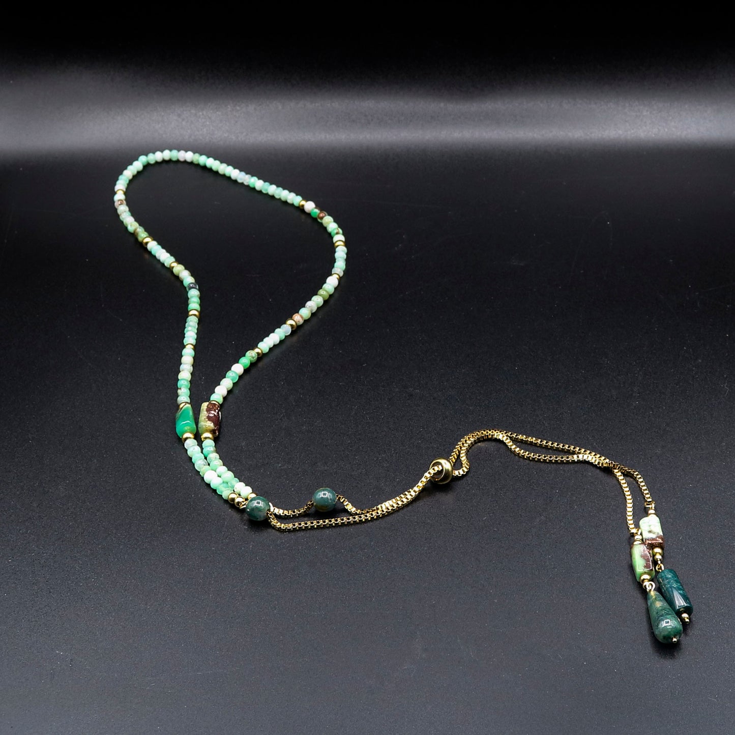 Australian Chrysoprase Lariat Style Necklace