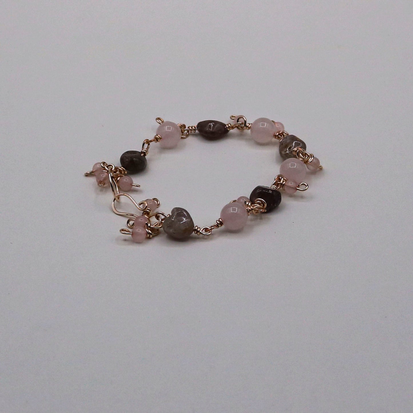 Pink Spinel & Rose Quartz Nugget Bracelet