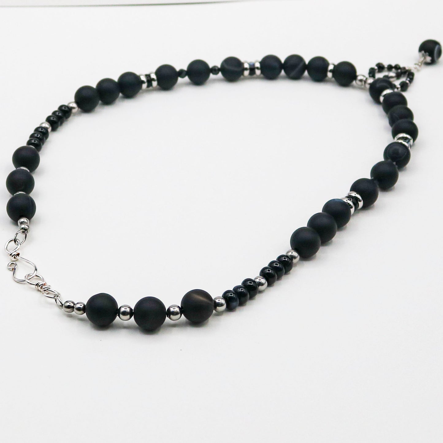 Sardonyx Necklace w/ Black Spinel Focal