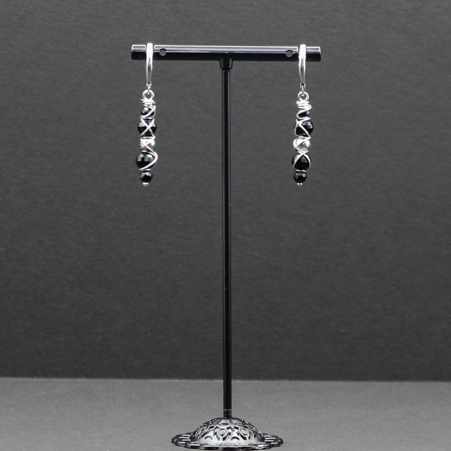 Black Onyx & Silver Earrings