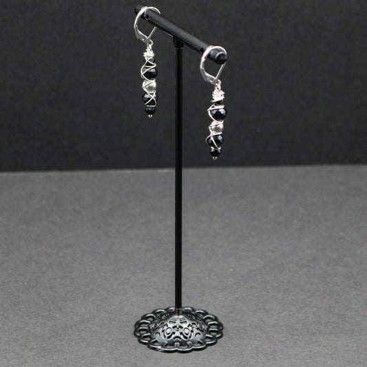 Black Onyx & Silver Earrings