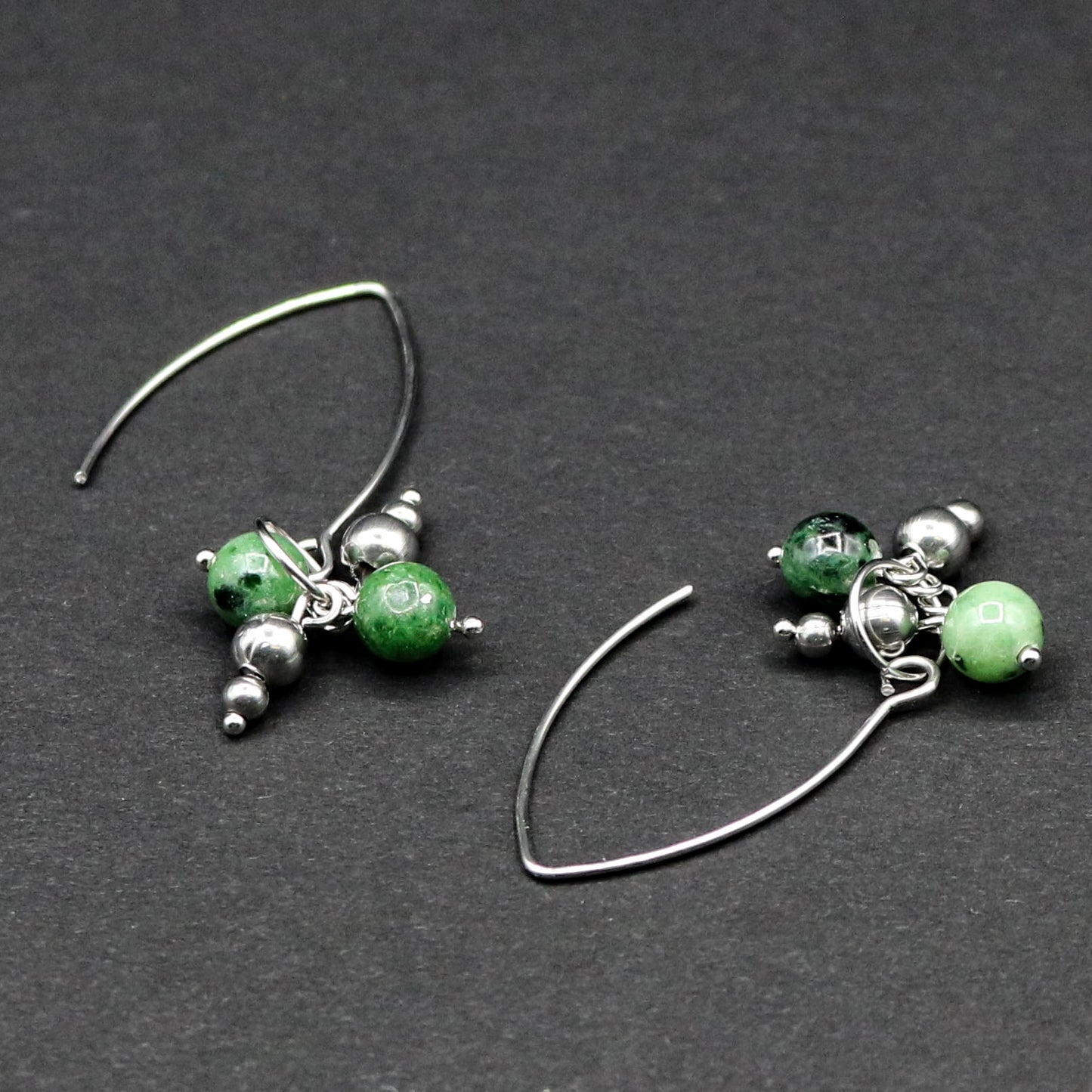 Ruby in Zoisite Marquise Earrings