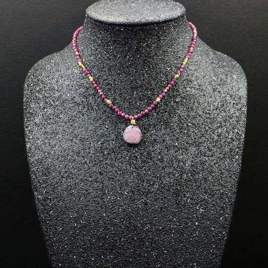 Ruby Coin Focal Necklace