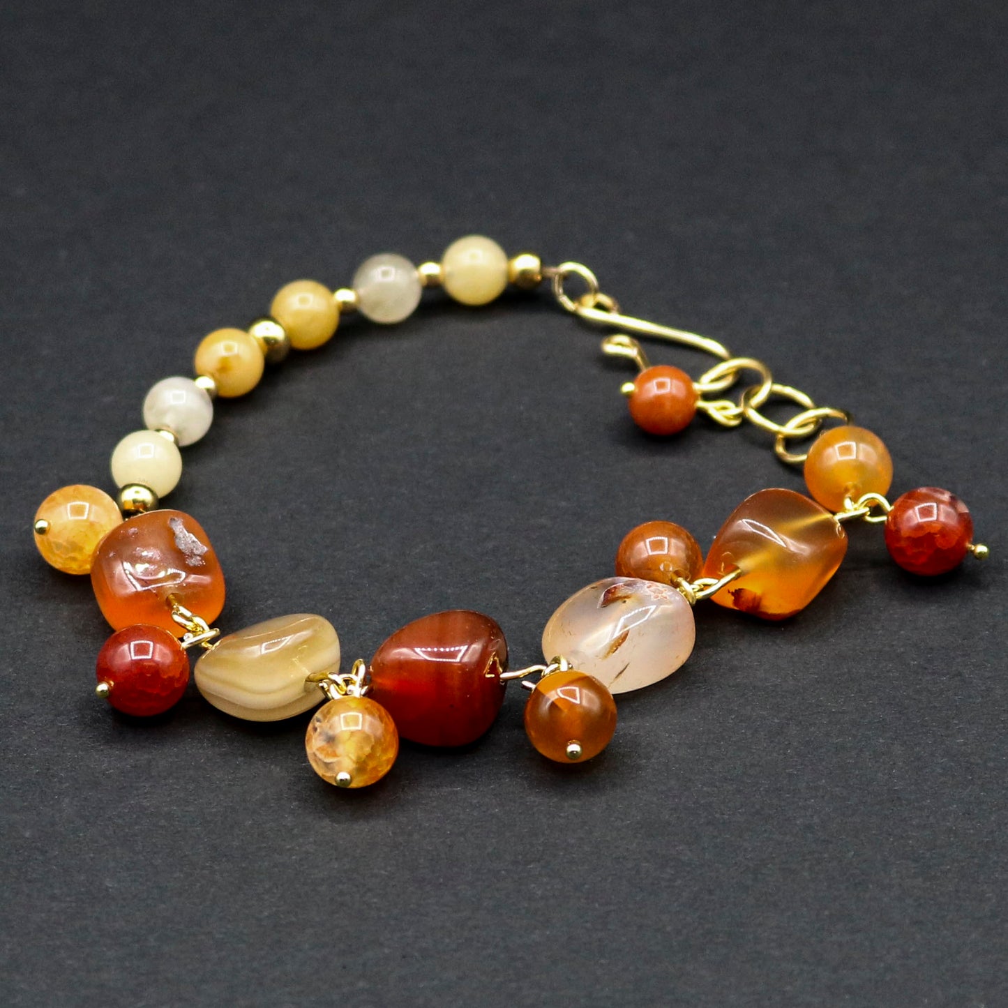 Carnelian Agate Partial Link Bracelet