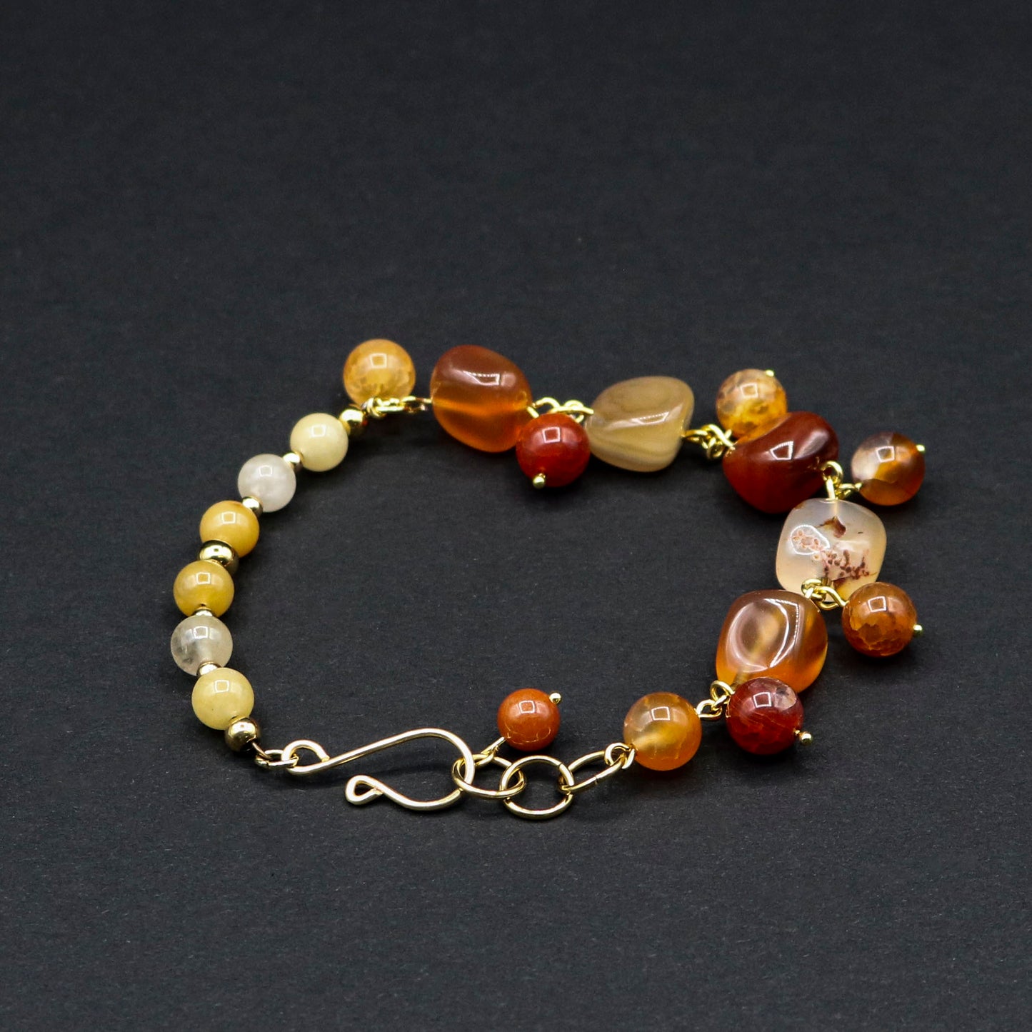 Carnelian Agate Partial Link Bracelet