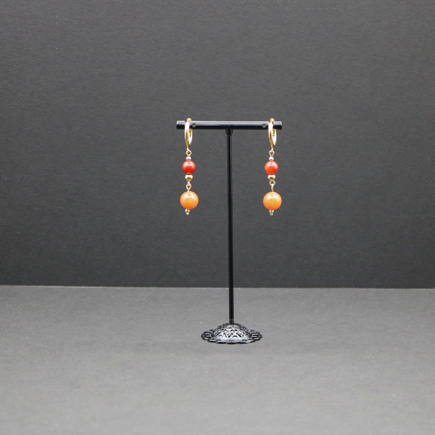 Carnelian Agate Huggie Earrings