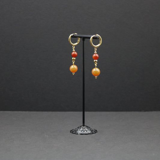 Carnelian Agate Huggie Earrings