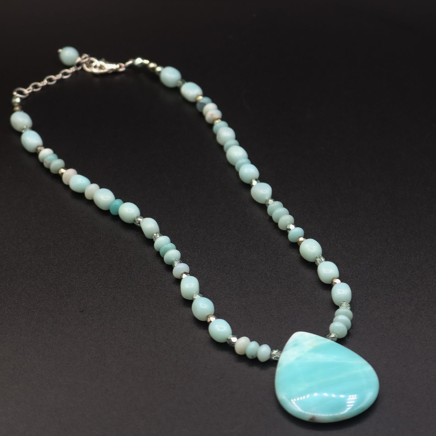 Amazonite Tear Drop Focal Necklace