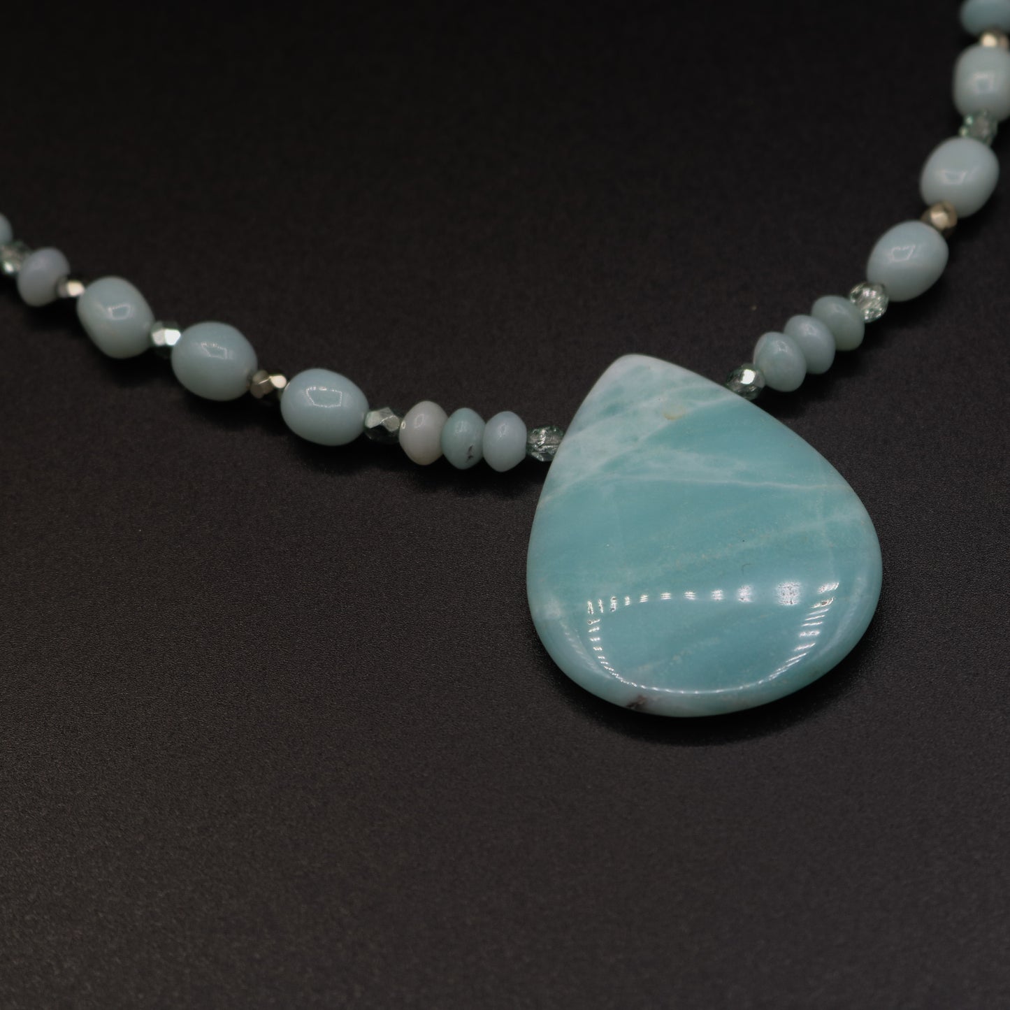 Amazonite Tear Drop Focal Necklace