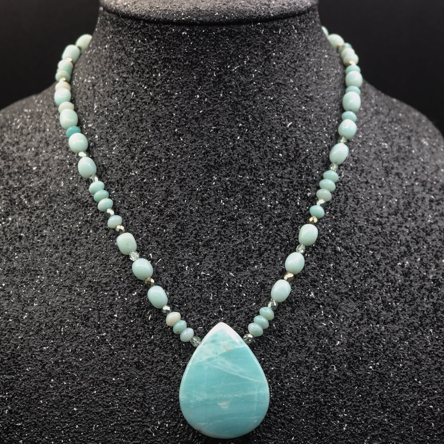 Amazonite Tear Drop Focal Necklace