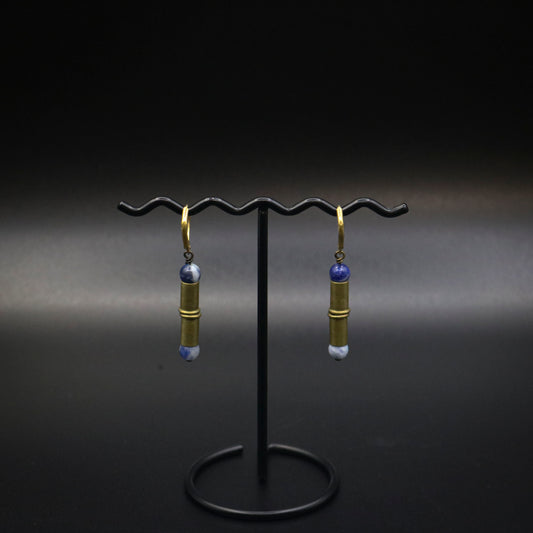 Hi-Caliber Brass & Sodalite Earrings