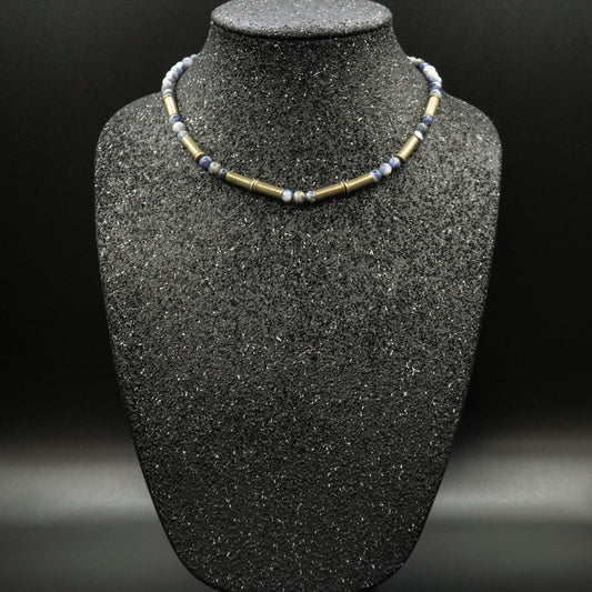 Hi Caliber Brass & Sodalite Necklace