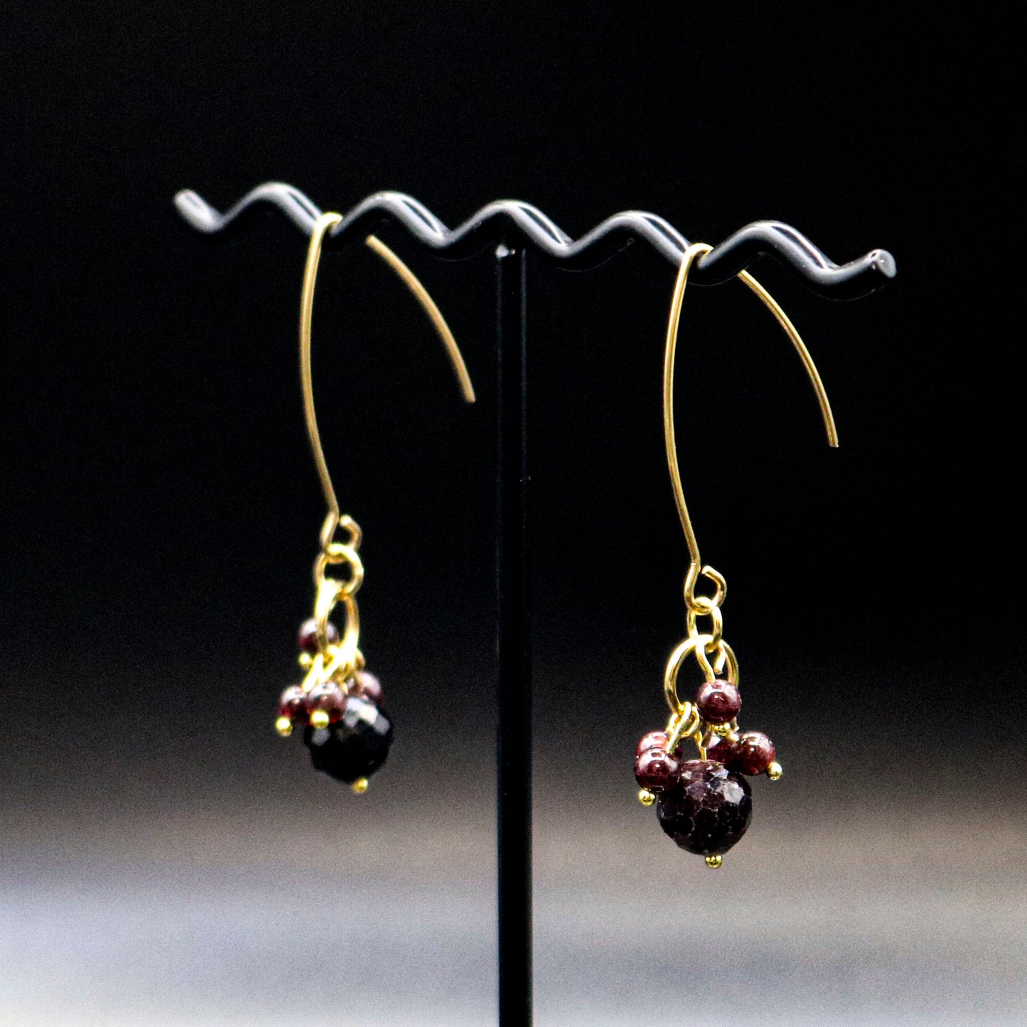 Red Garnet Cha-Cha Style Earrings