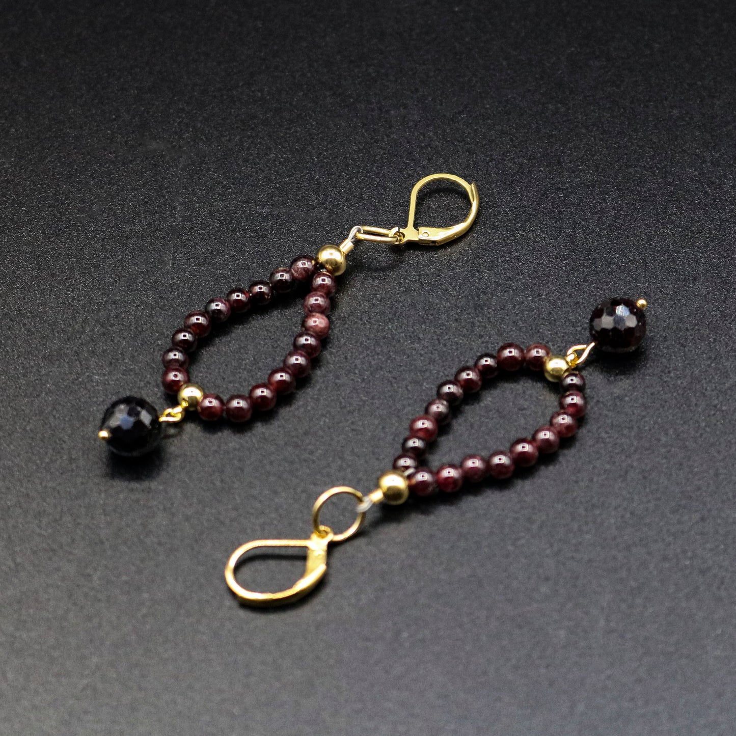 Red Garnet Tear Drop Earrings