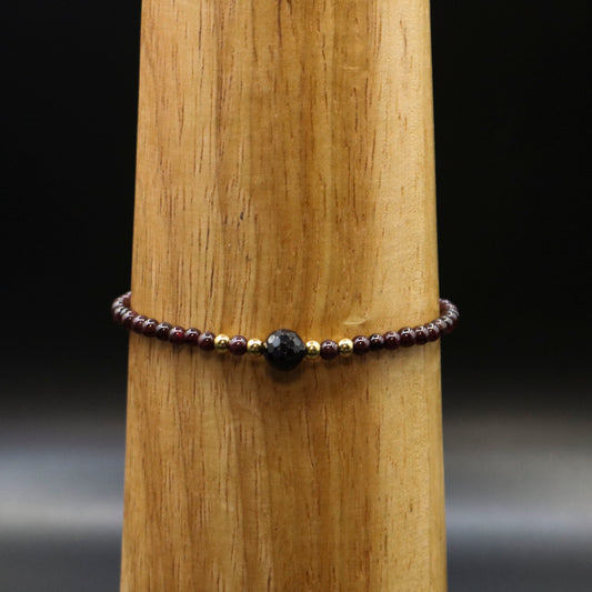 Red Garnet & Gold Bracelet 2