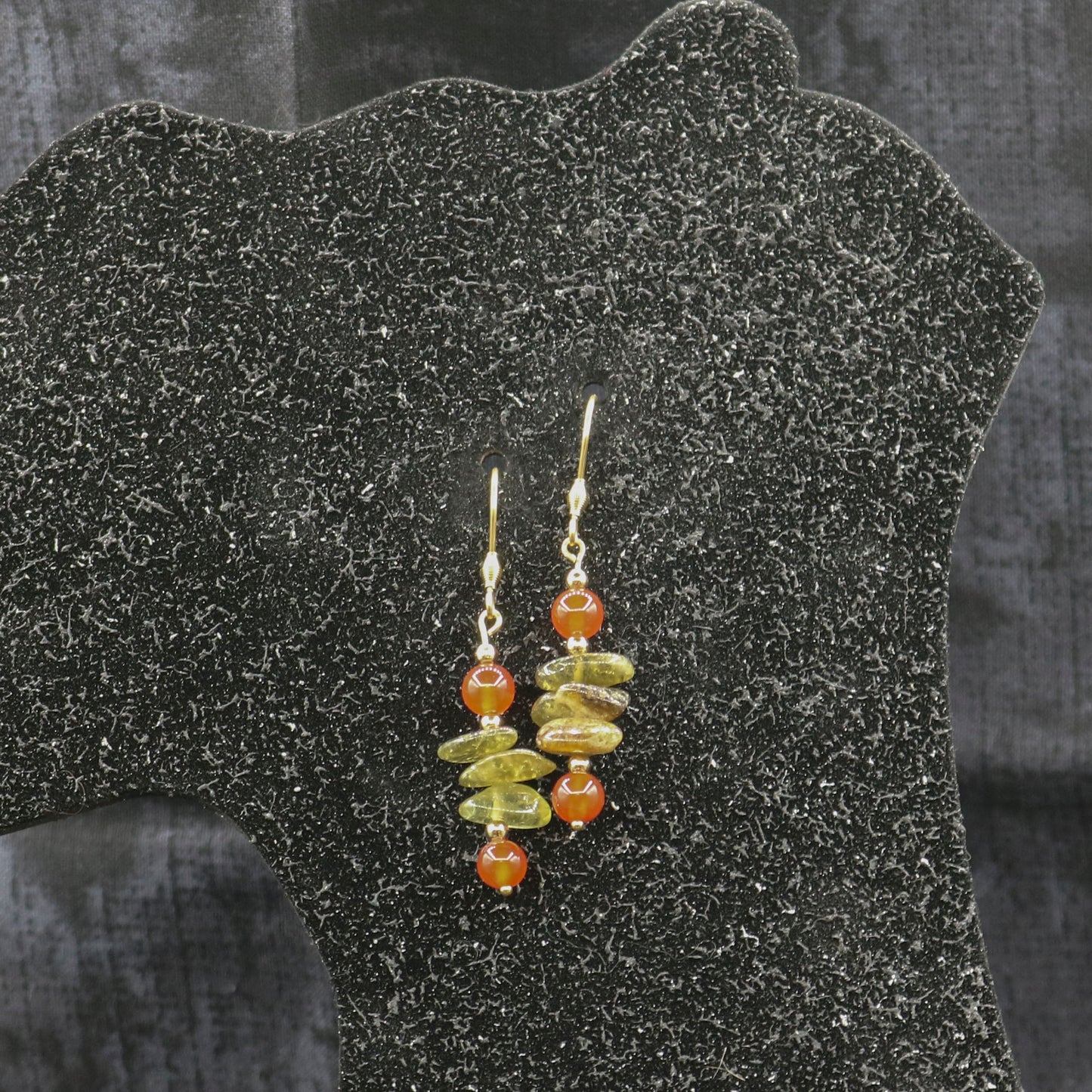 Green Garnet & Carnelian Dangles