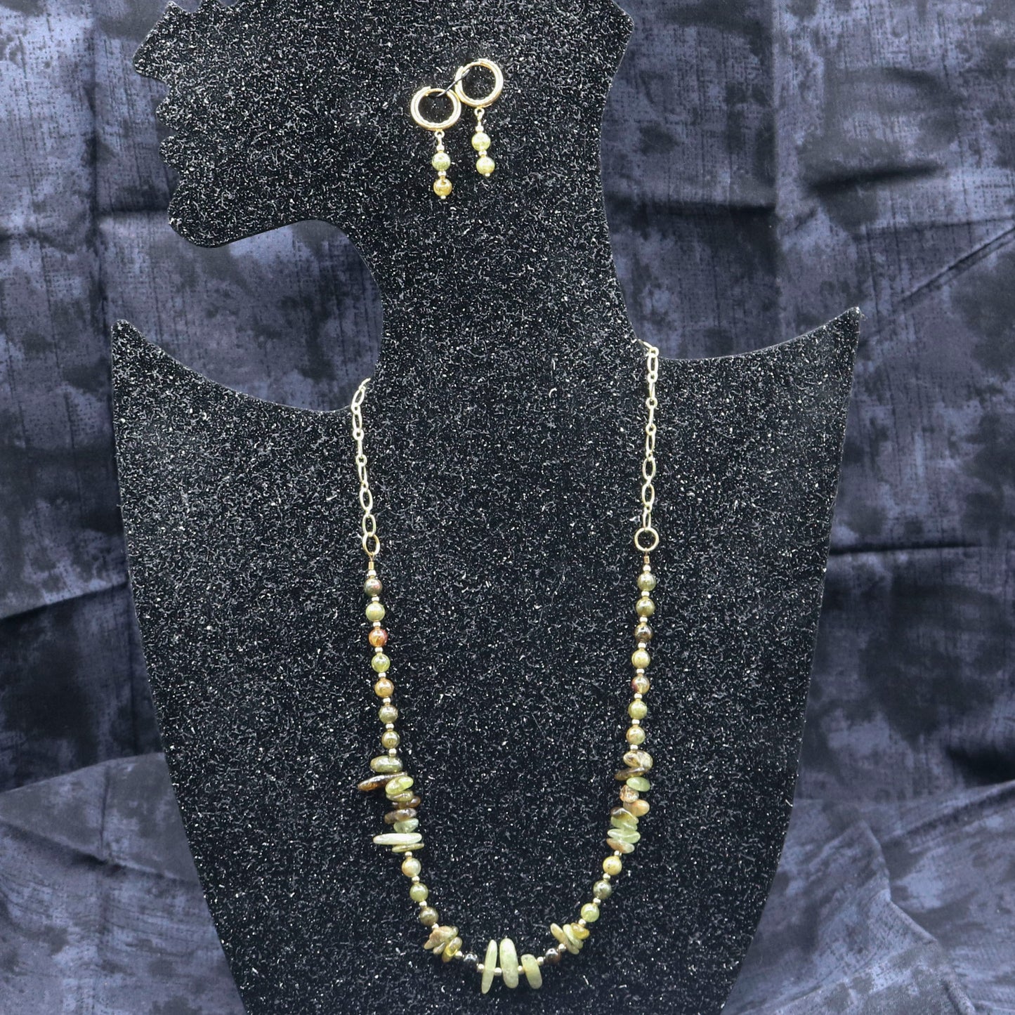 Green Garnet & Gold Necklace