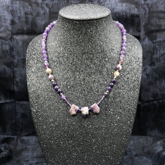 Amethyst Triple Arrow Necklace