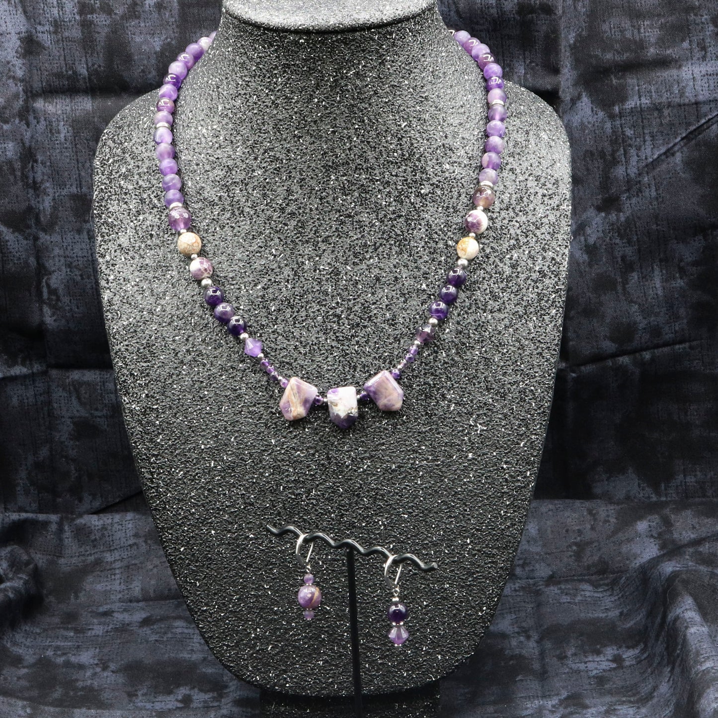 Amethyst Triple Arrow Necklace