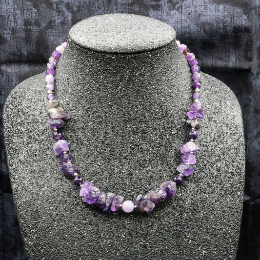 Amethyst Rough Raw Nugget Necklace