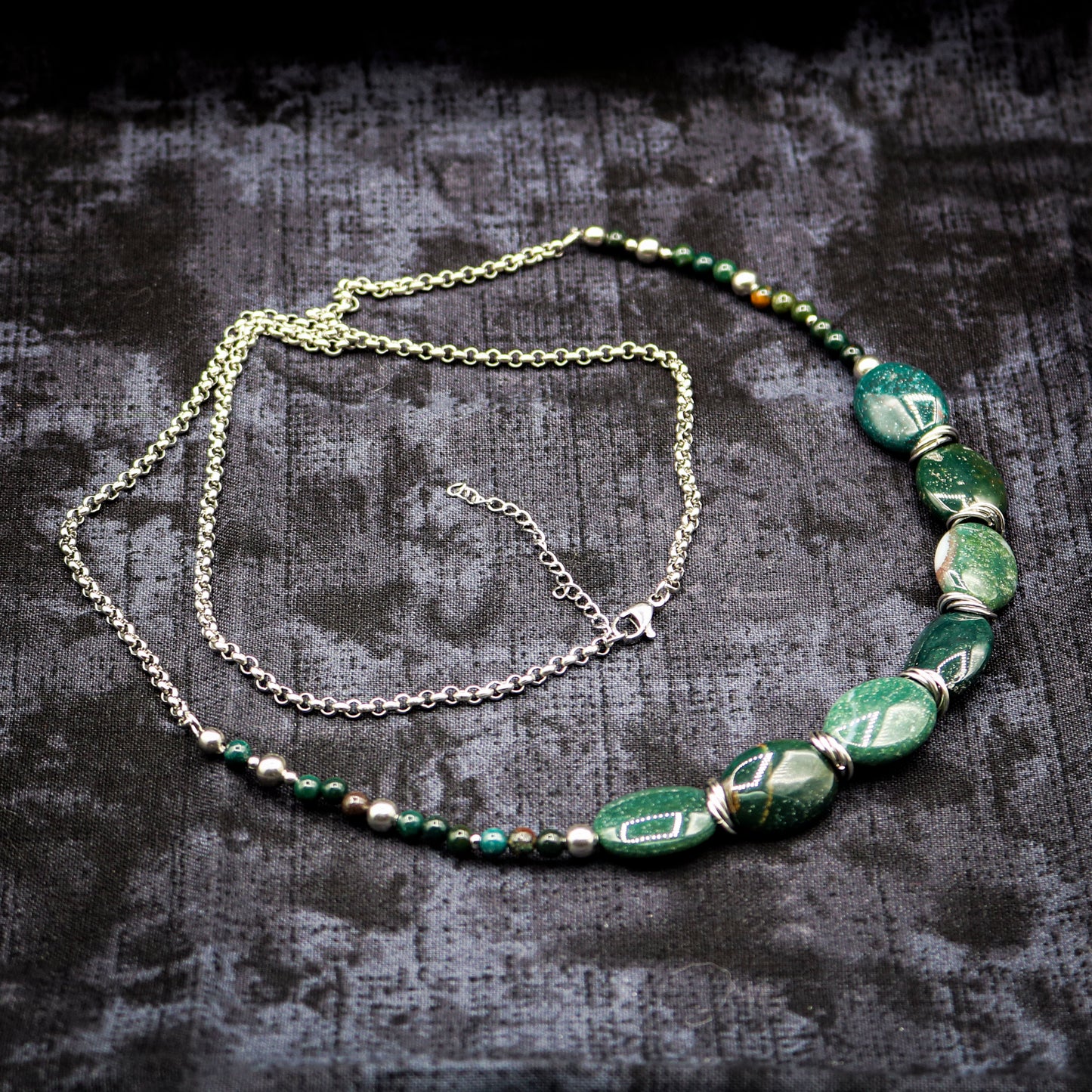 Bloodstone & Chain Necklace