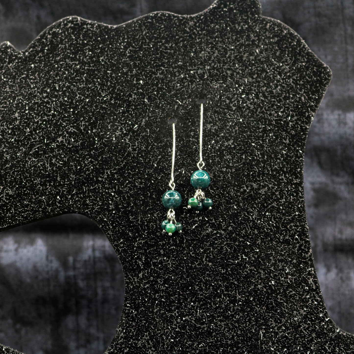 Bloodstone Dangles on Marquise Ear Wires
