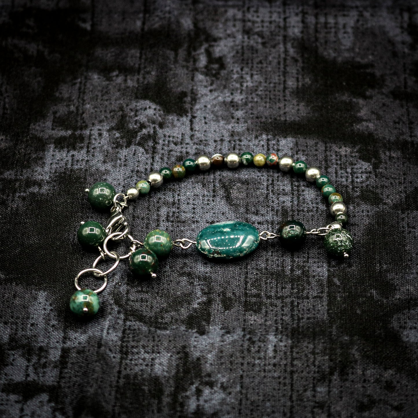 Bloodstone Partial Link Bracelet