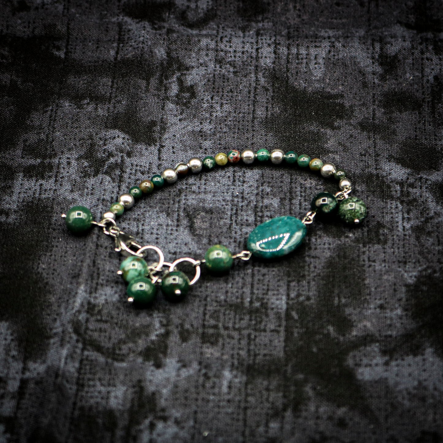 Bloodstone Partial Link Bracelet