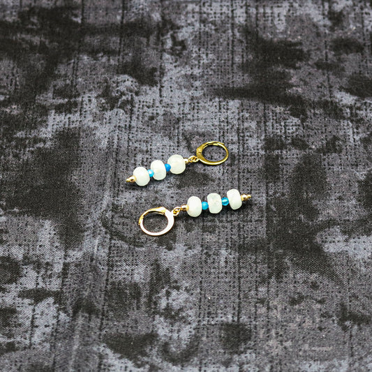 Aquamarine Rondelle Earrings