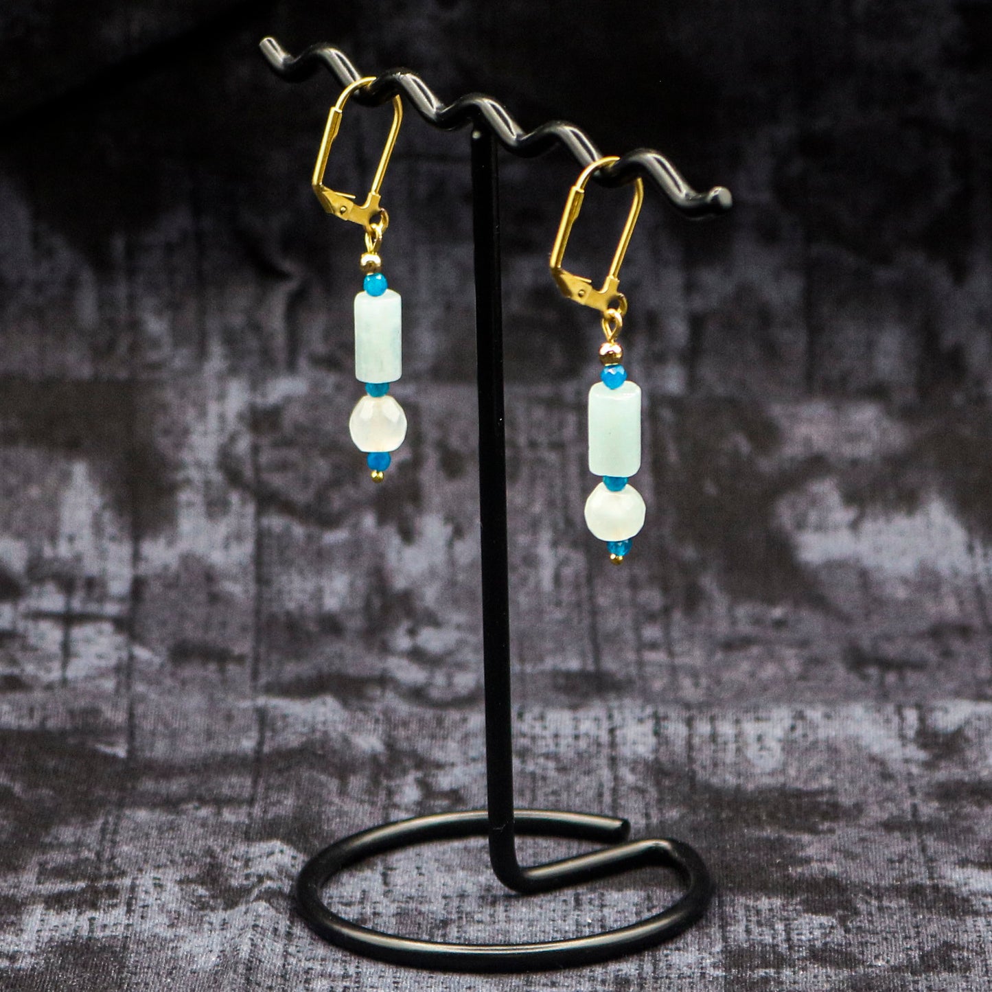 Aquamarine & Blue Chaldecony Earrings