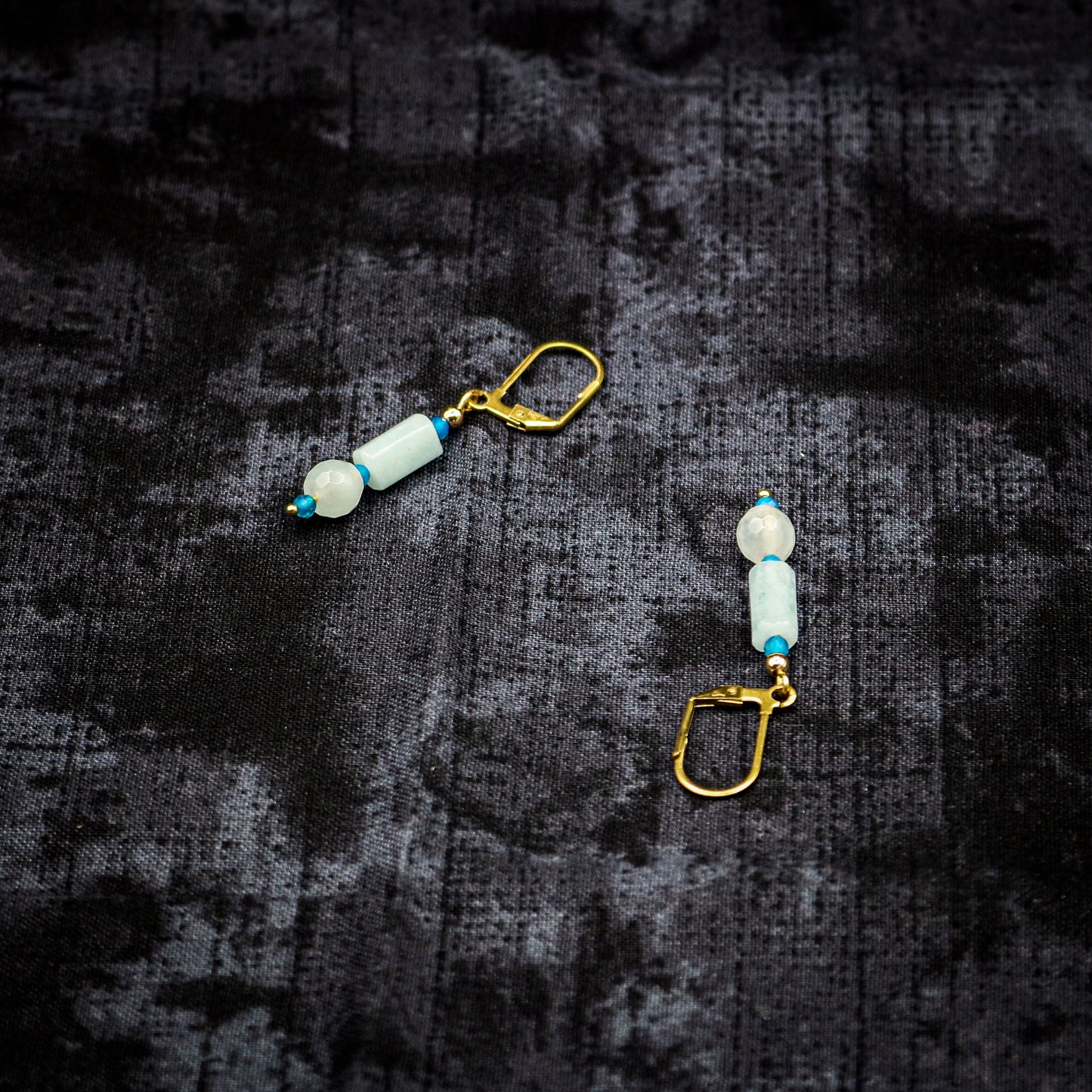 Aquamarine & Blue Chaldecony Earrings