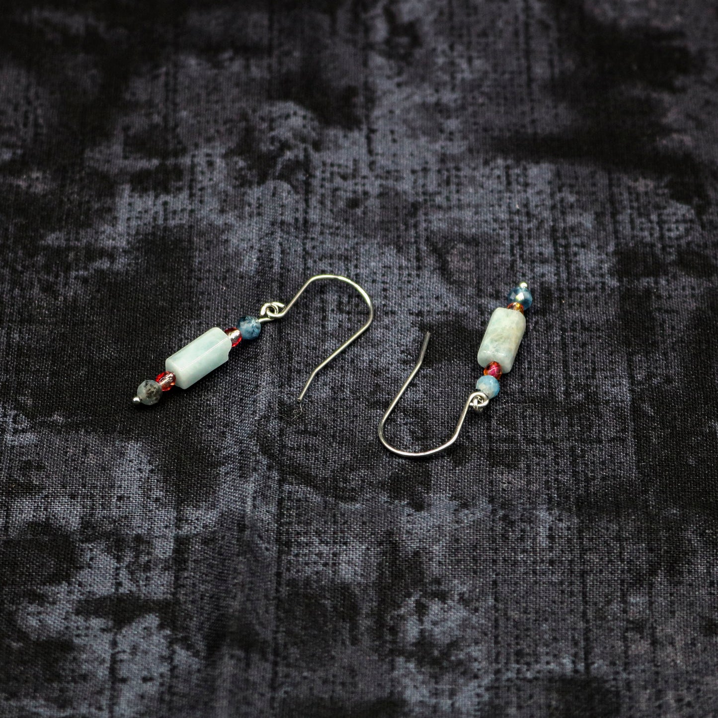 Aquamarine & Czech Glass Earrings