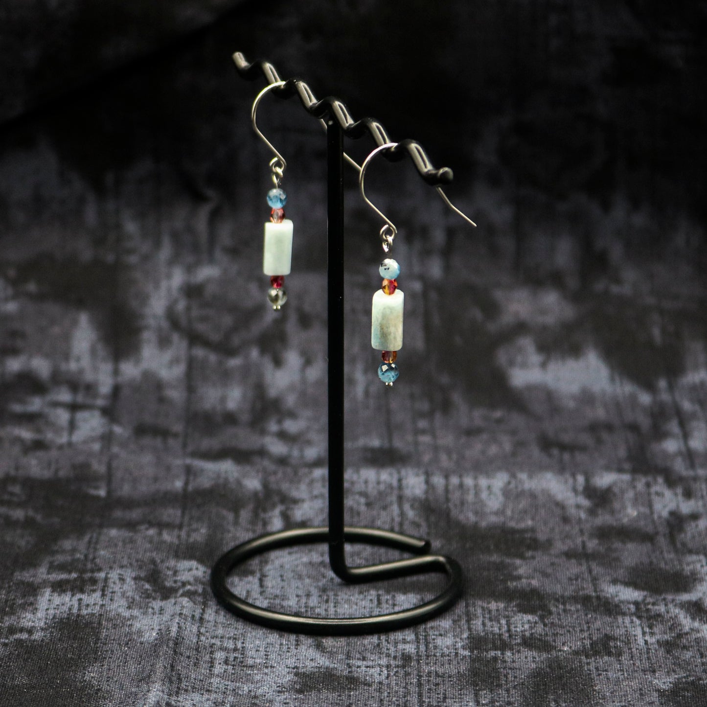 Aquamarine & Czech Glass Earrings