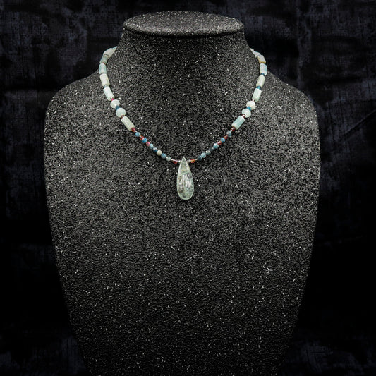 Aquamarine Teardrop Pendant Necklace