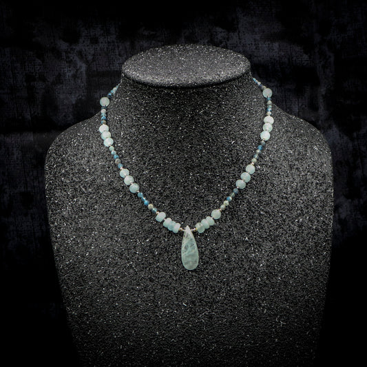 Aquamarine Mixed Metal necklace