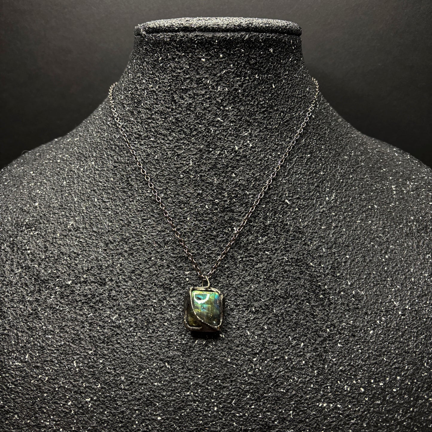 Soft Solder Labradorite Pendant on Chain