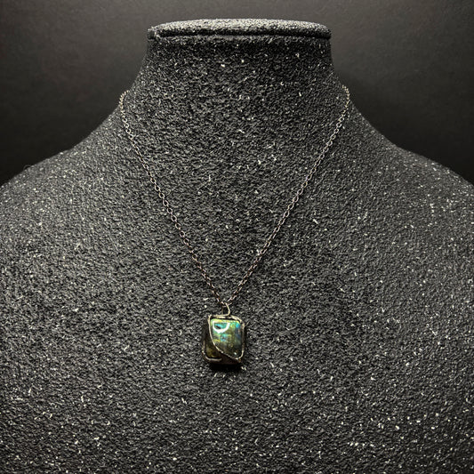 Soft Solder Labradorite Pendant on Chain
