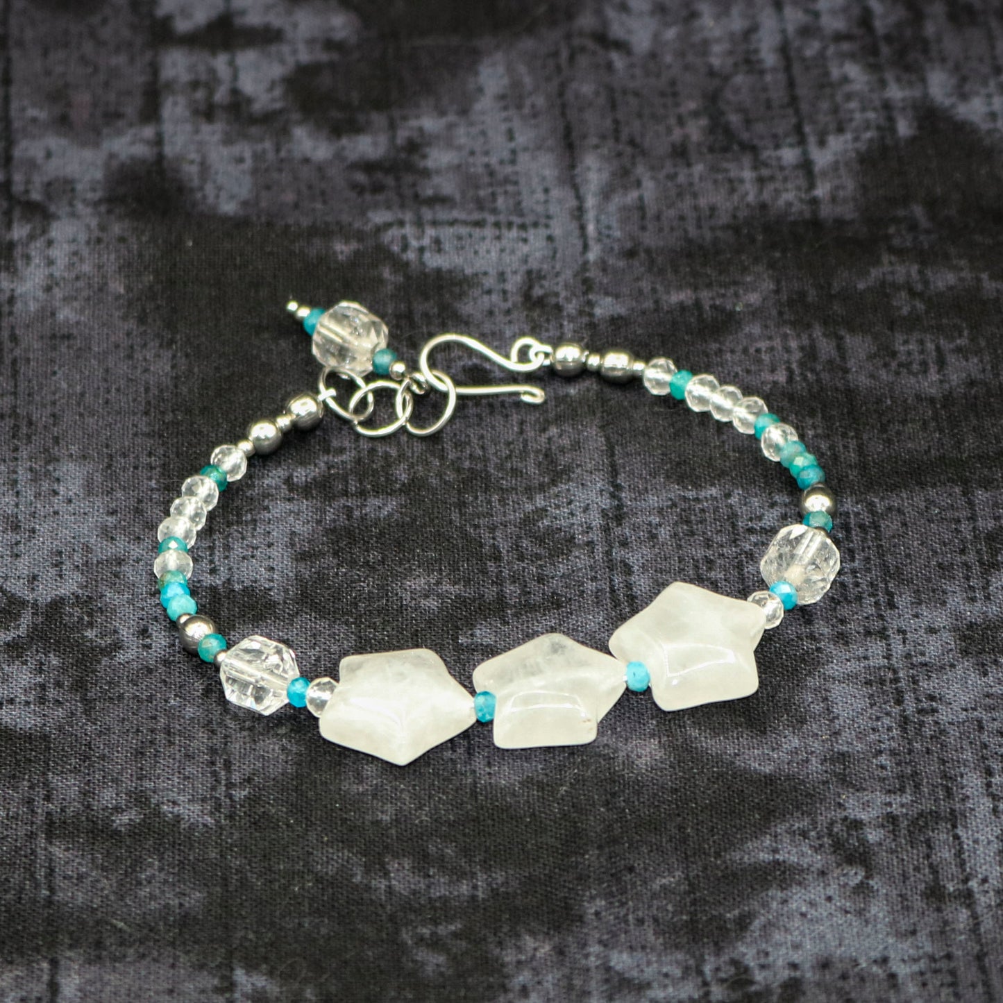 Clear Quartz & Blue Apatite Bracelet