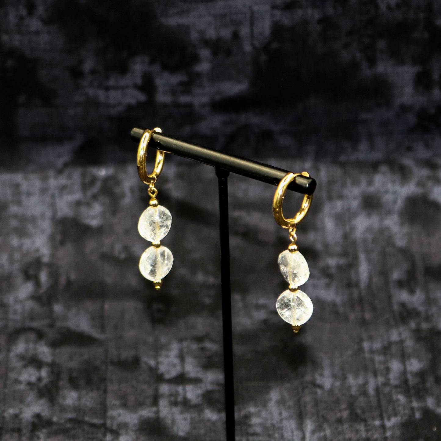 Clear Quartz Huggie Earrings