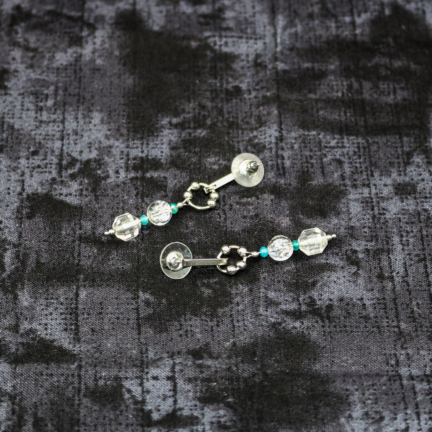 Clear Quartz & Blue Apatite Earrings