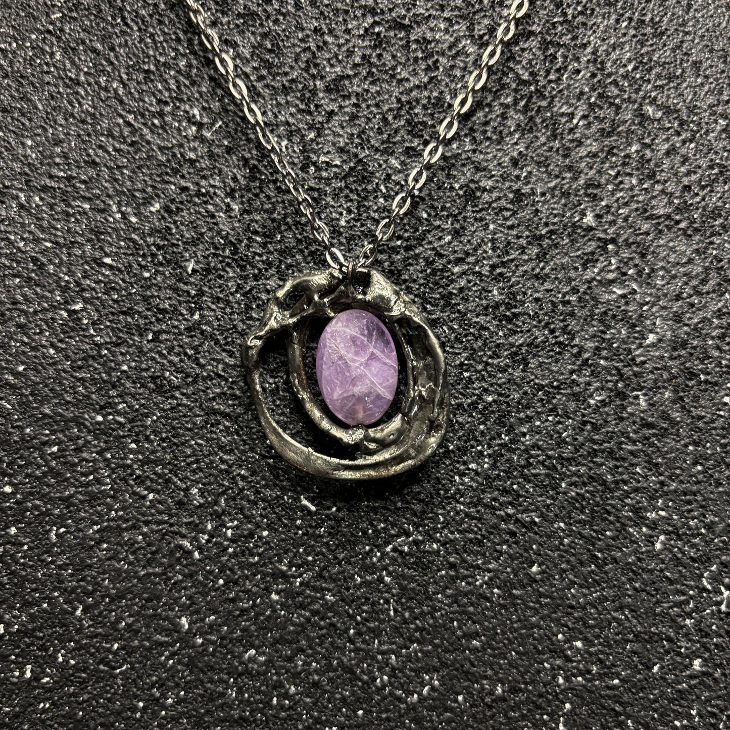 Soft Solder Amethyst Pendant