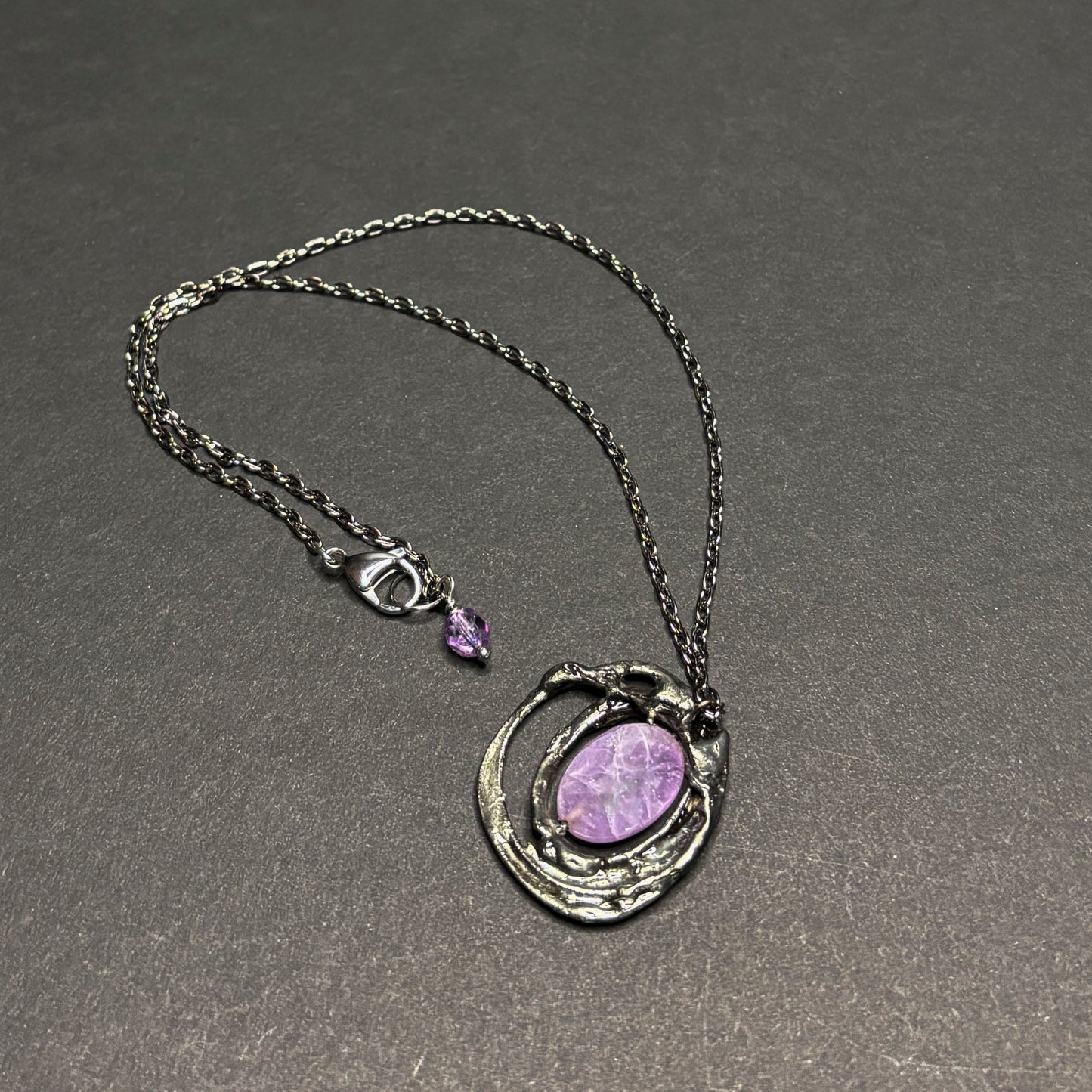 Soft Solder Amethyst Pendant