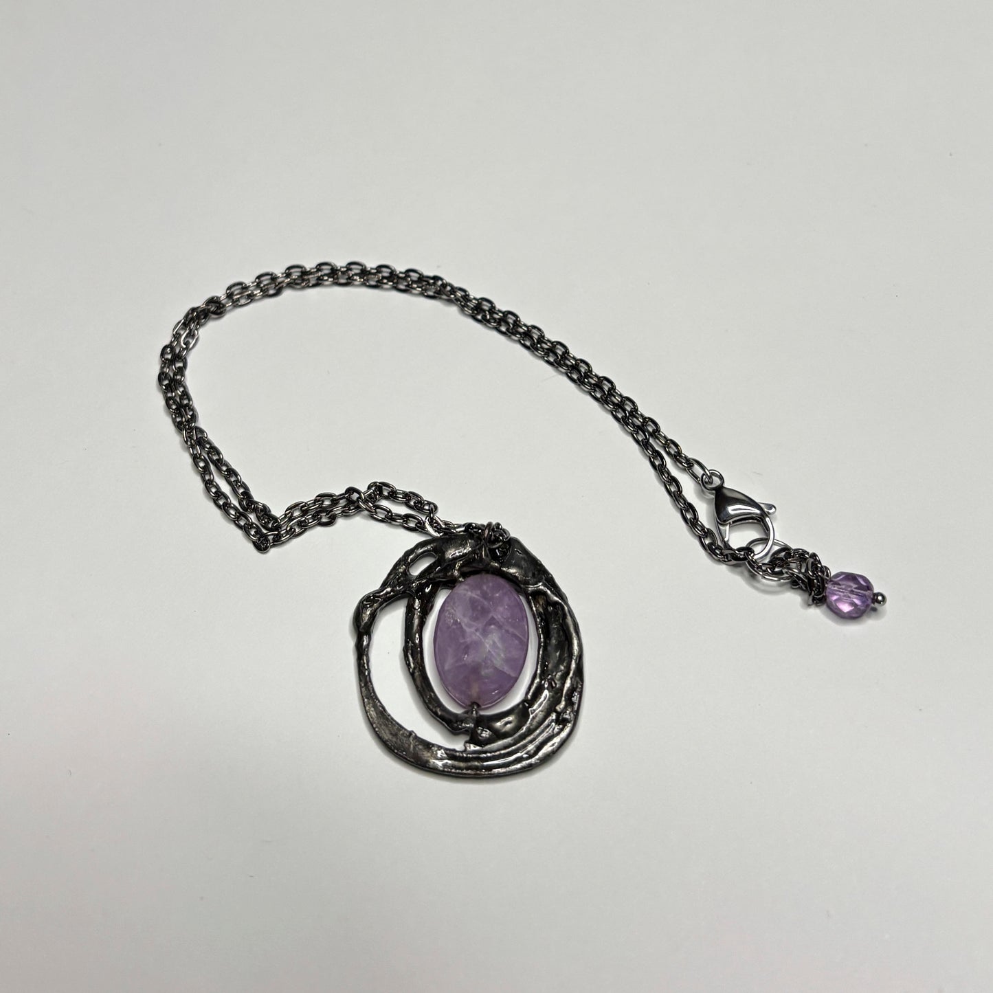 Soft Solder Amethyst Pendant