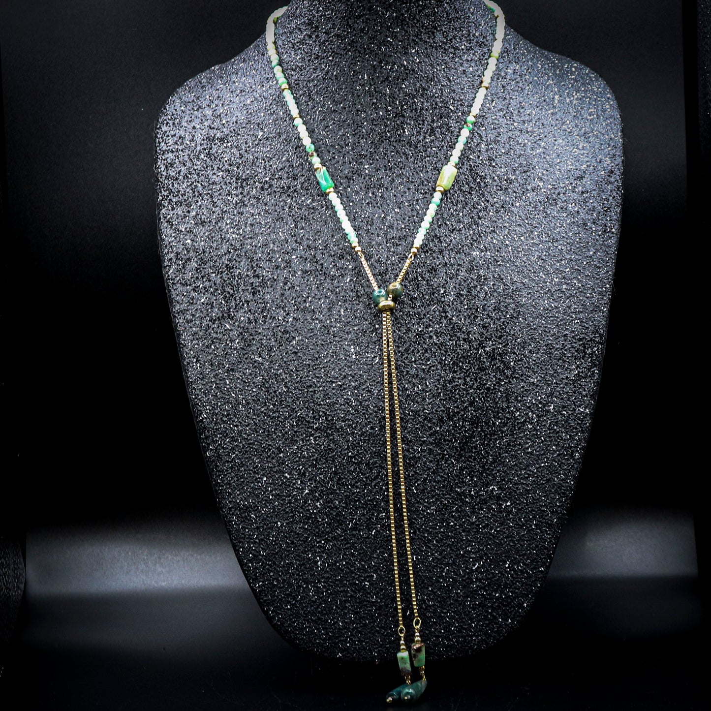 Australian Chrysoprase Lariat Style Necklace