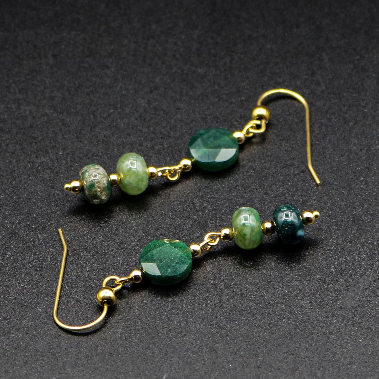 Moss Agate Dangle Earrings