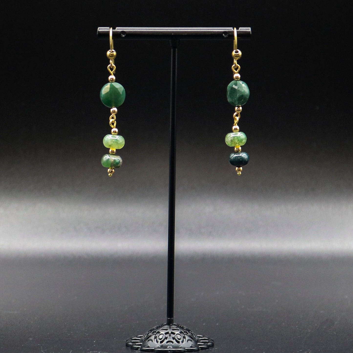 Moss Agate Dangle Earrings