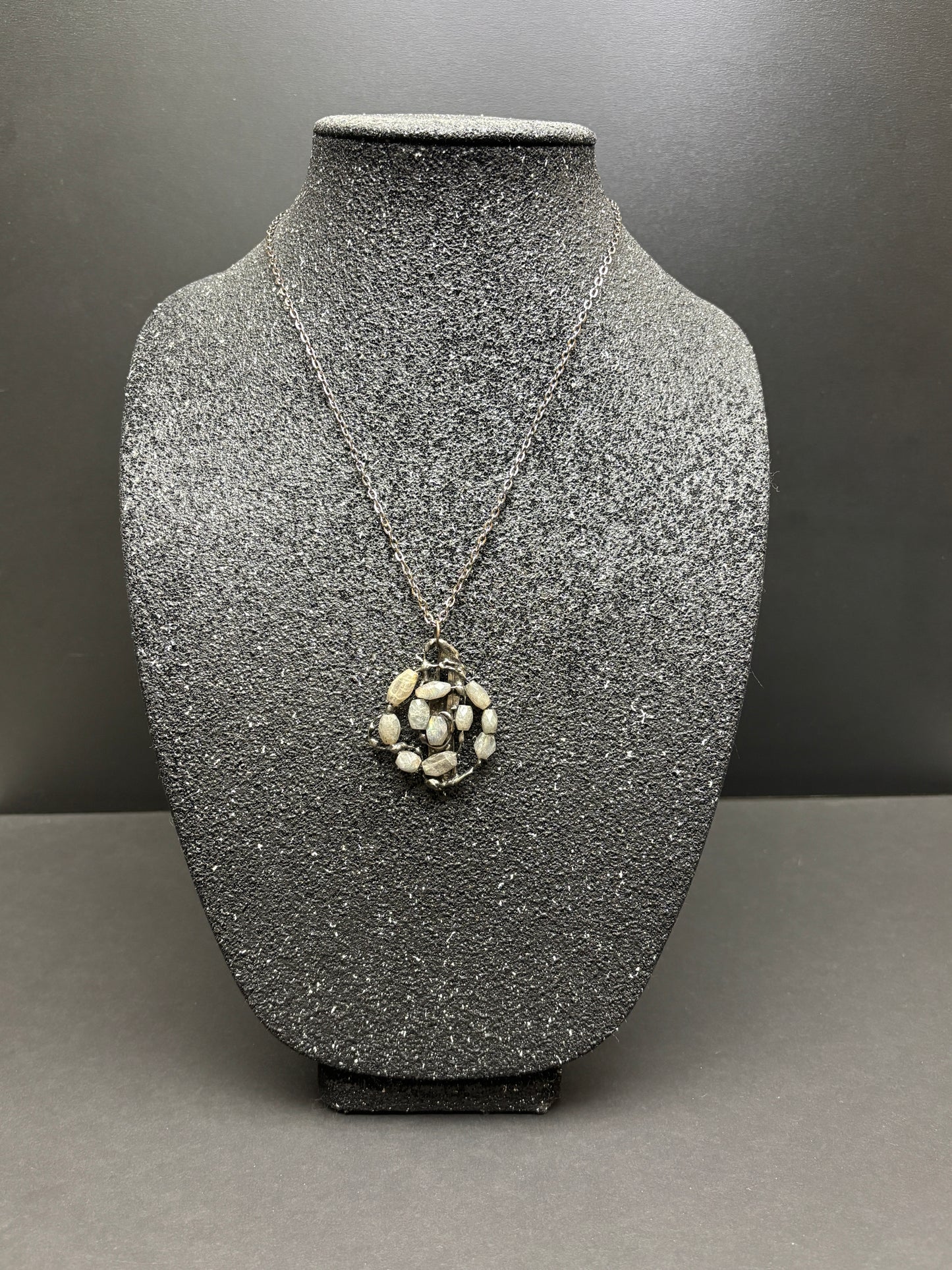Soft Solder Labradorite Pendant on Chain