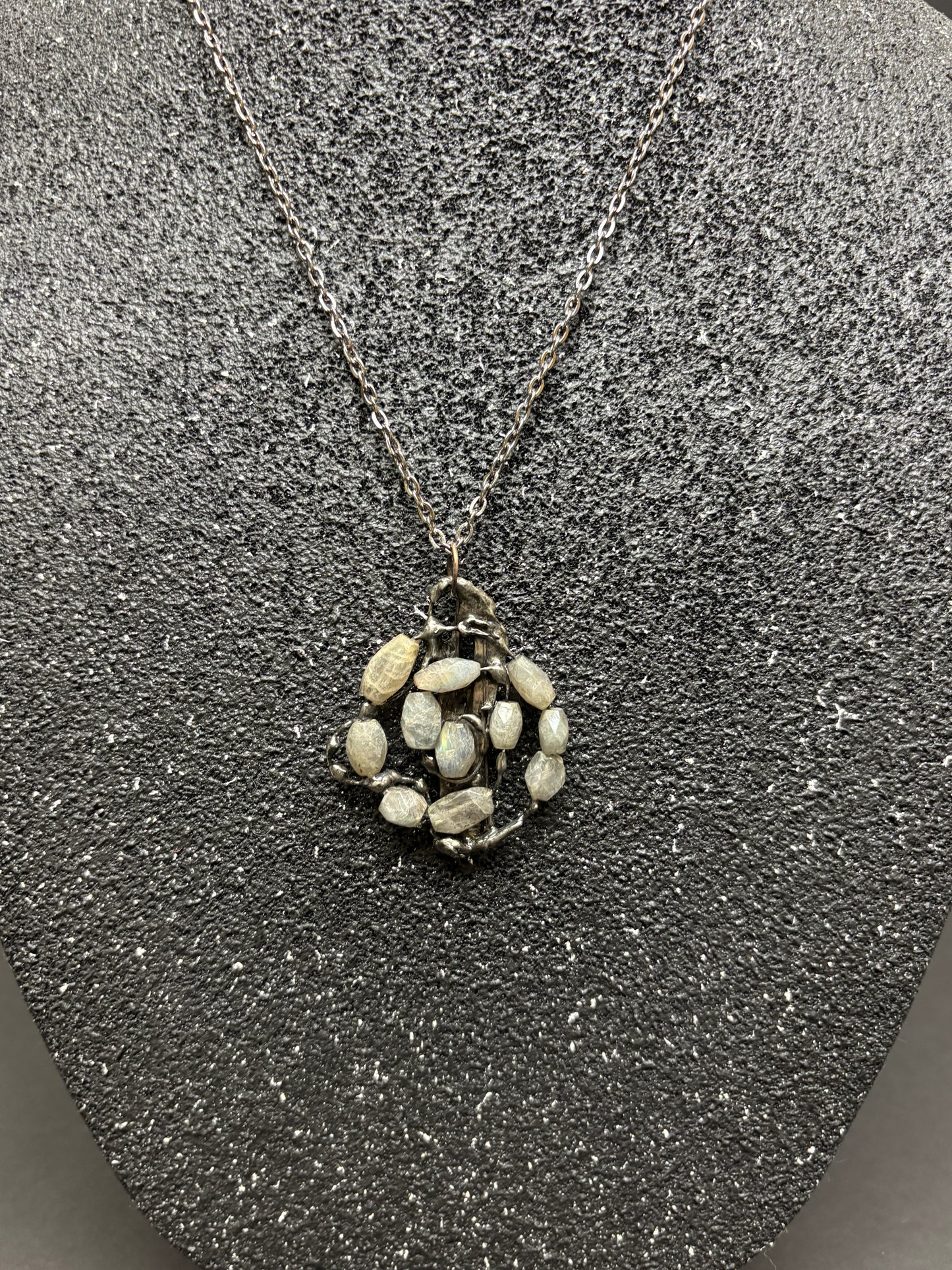 Soft Solder Labradorite Pendant on Chain